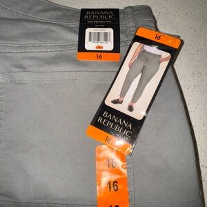 BANANA REPUBLIC Women's High Rise Twill Pant Gray Size 16 S5 NWT